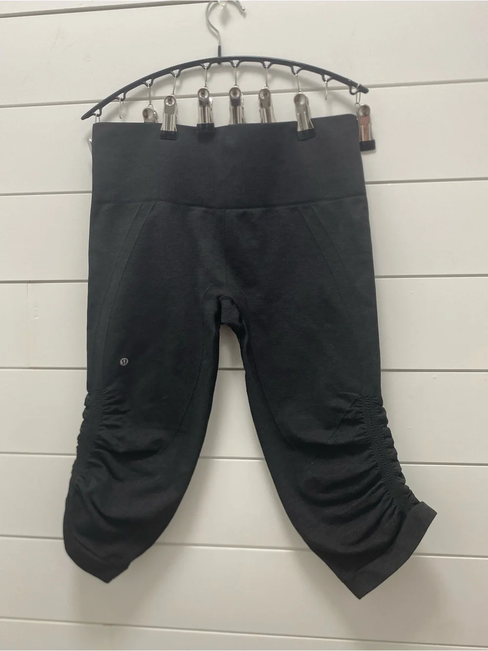 lululemon athletica Black Ruched Capri Leggings